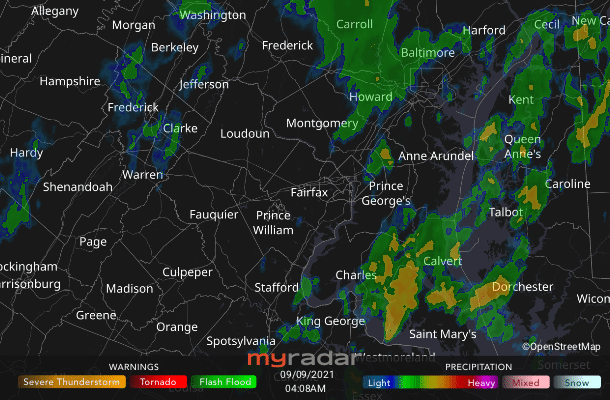 Radar courtesy MyRadar | © OpenStreetMap contributors