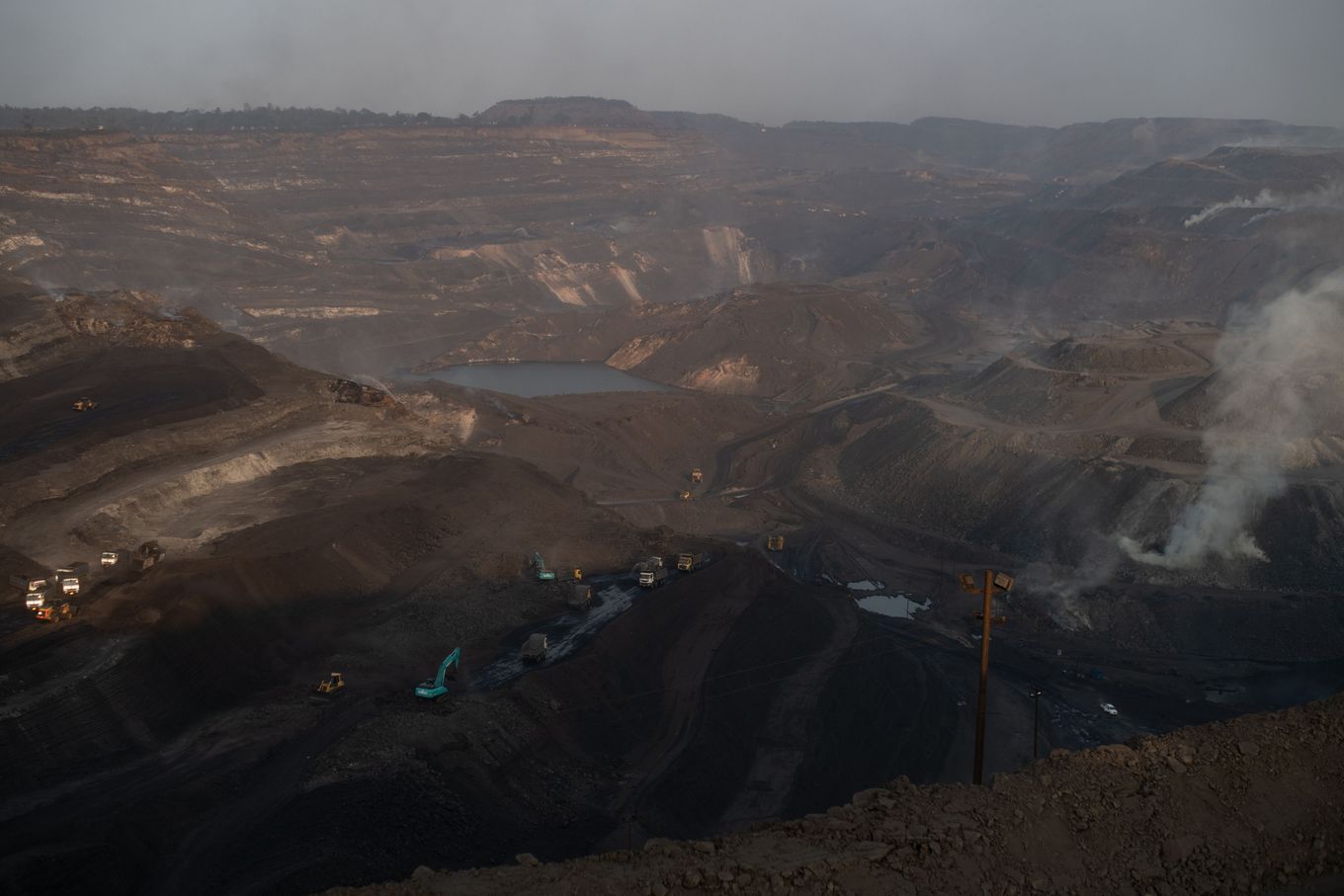 An overview of the Bhubaneswari coal mine in Angul district in the Indian state of Odisha on Feb. 1. (Rebecca Conway for The Washington Post)