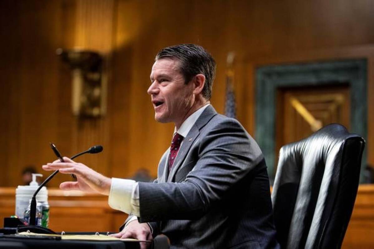 Sen. Todd C. Young (R-Indiana) speaks at a Senate Foreign Relations Committee hearing on the Fiscal Year 2023 Budget on April 26. (Al Drago/Pool via Reuters)