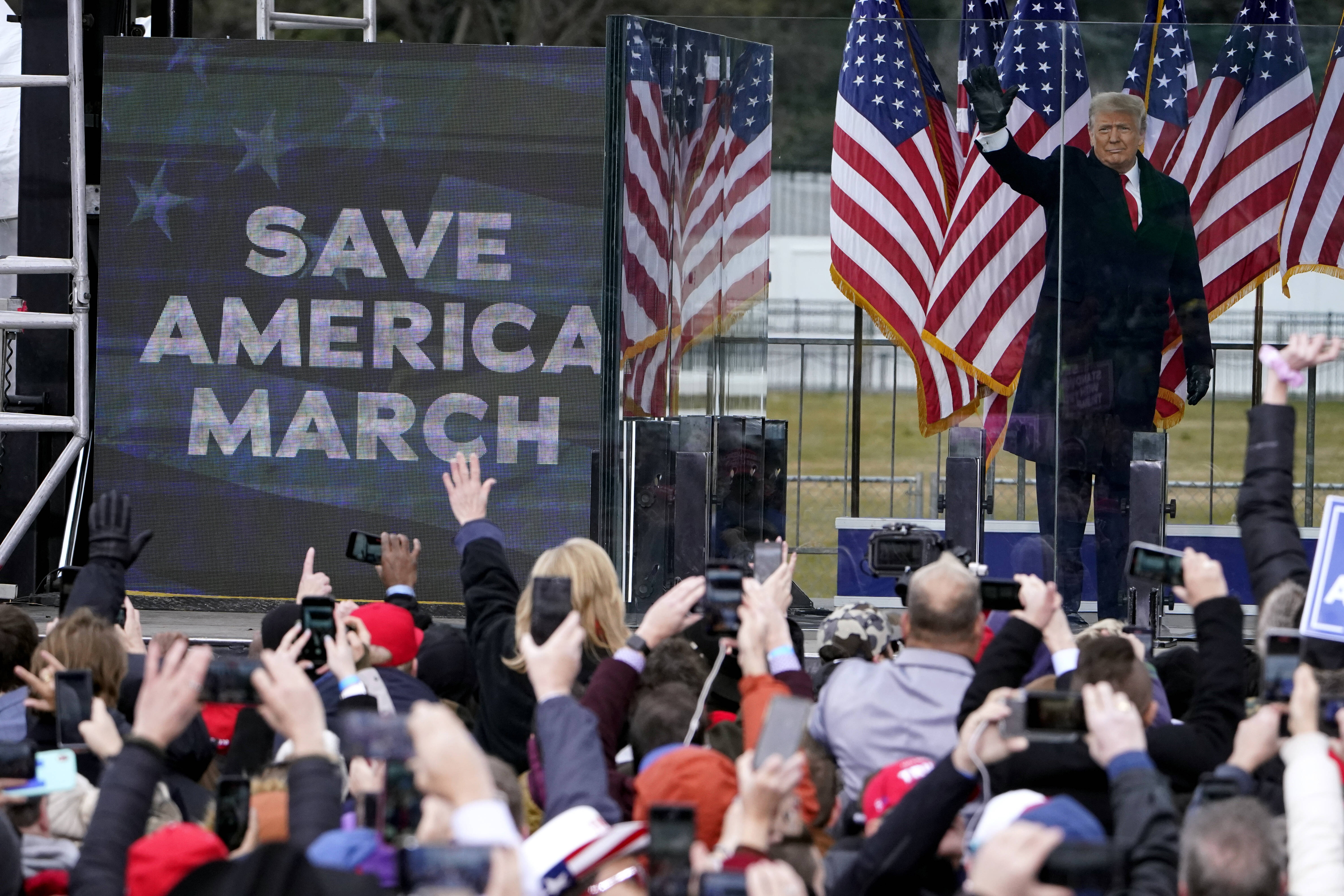 Donald Trump speaks to supporters on Jan. 6.
