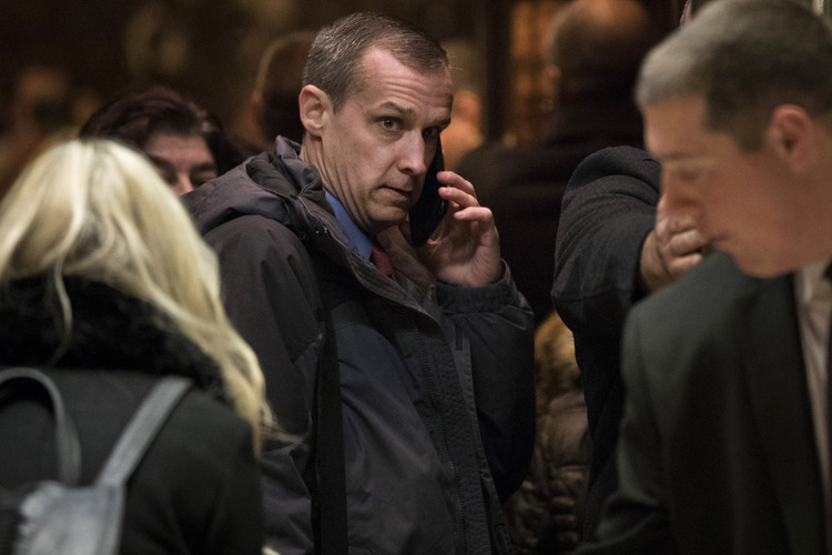 Corey Lewandowski arrives at Trump Tower in November. (Drew Angerer/Getty Images)</p>  