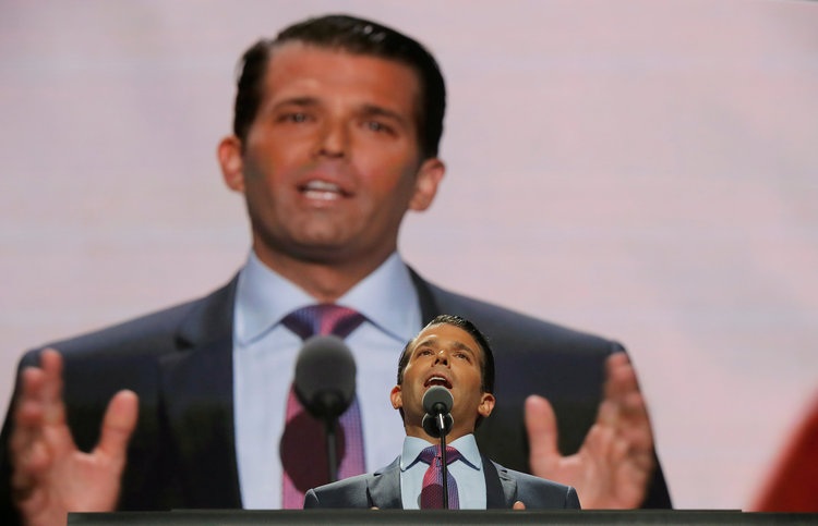 Donald Jr. speaks at last summer's Republican National Convention in Cleveland. (Brian Snyder/Reuters)  