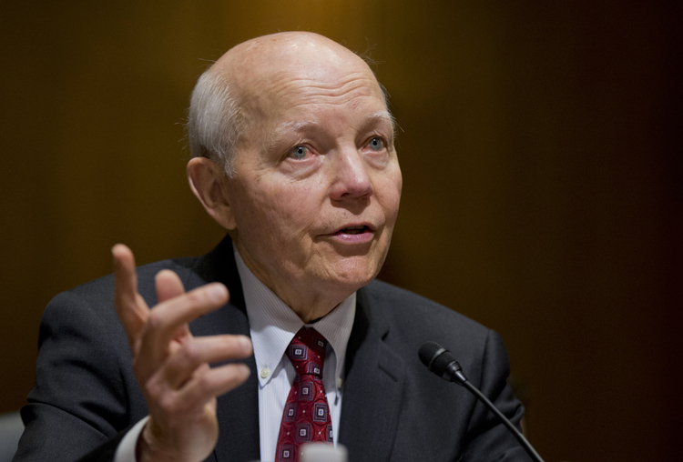 John Koskinen testifies on Capitol Hill.&nbsp;(AP/Manuel Balce Ceneta)</p>  