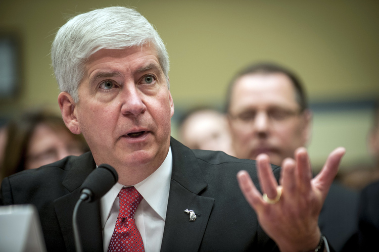 Rick Snyder (Pete Marovich/Bloomberg)</p>  