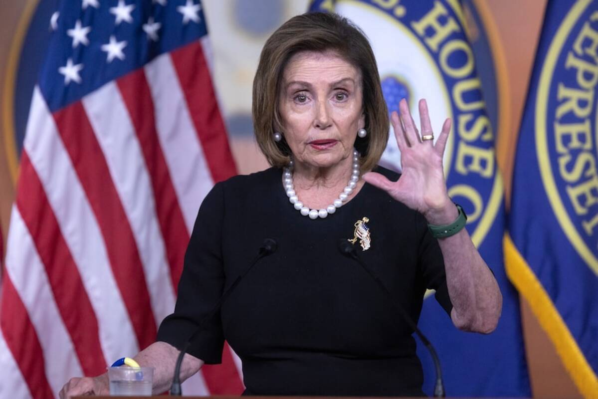 House Speaker Nancy Pelosi (D-Calif.) addresses reporters during a weekly news briefing on Capitol Hill on Thursday. (Tom Brenner/The Washington Post)&nbsp;
