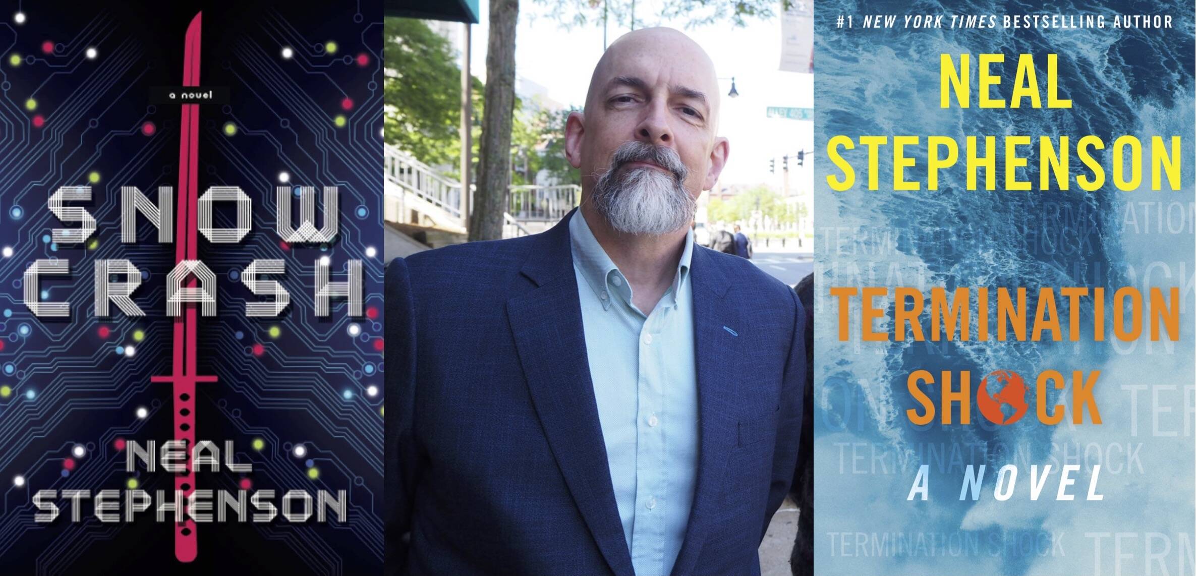 Random House; author Neal Stephenson (Courtesy of Mercatus Center at George Mason University); William Morrow