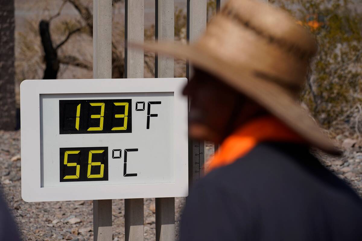 A July 11 temperature reading at Death Valley National Park in California. (John Locher/AP)
