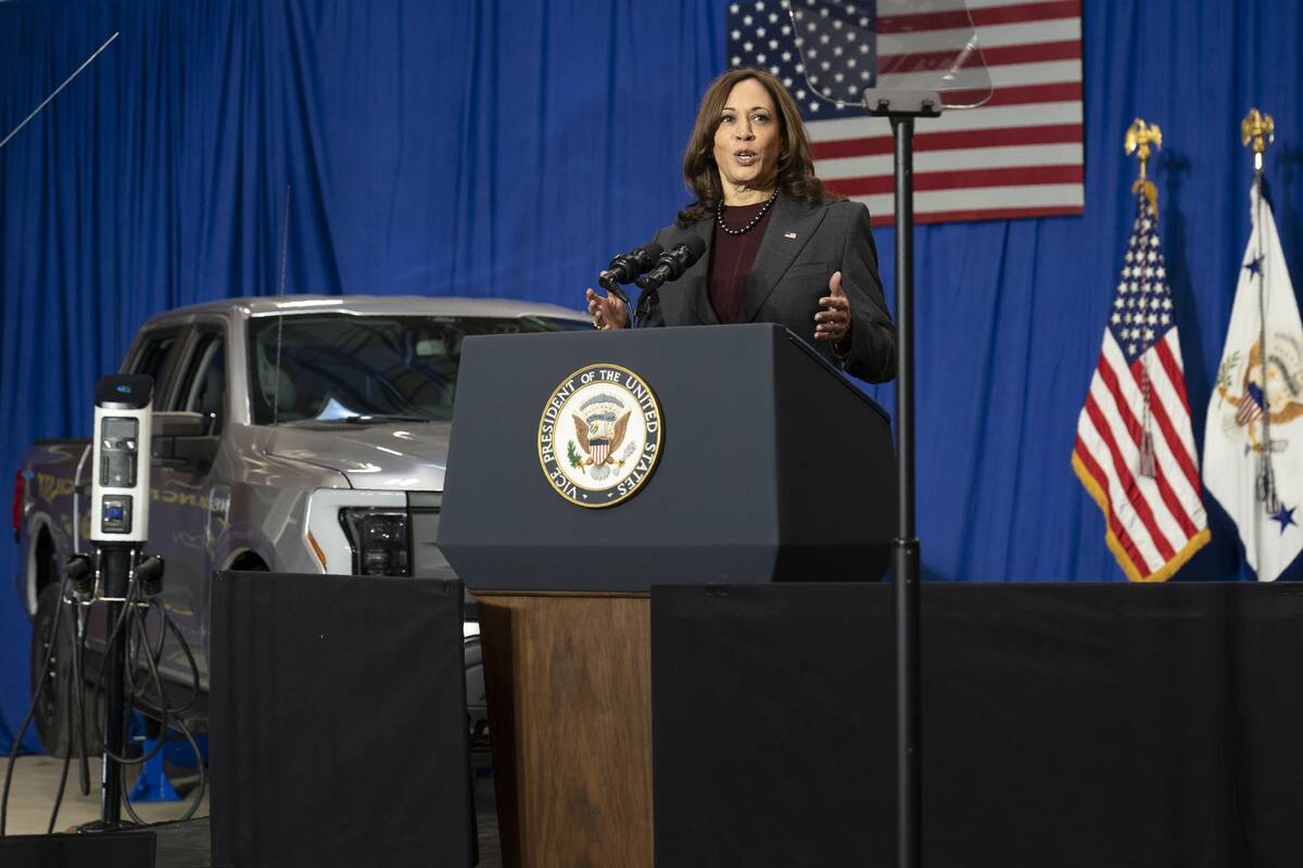 Vice President Harris visits the Brandywine Maintenance Facility in Prince George's County, Md. (Manuel Balce Ceneta/AP)