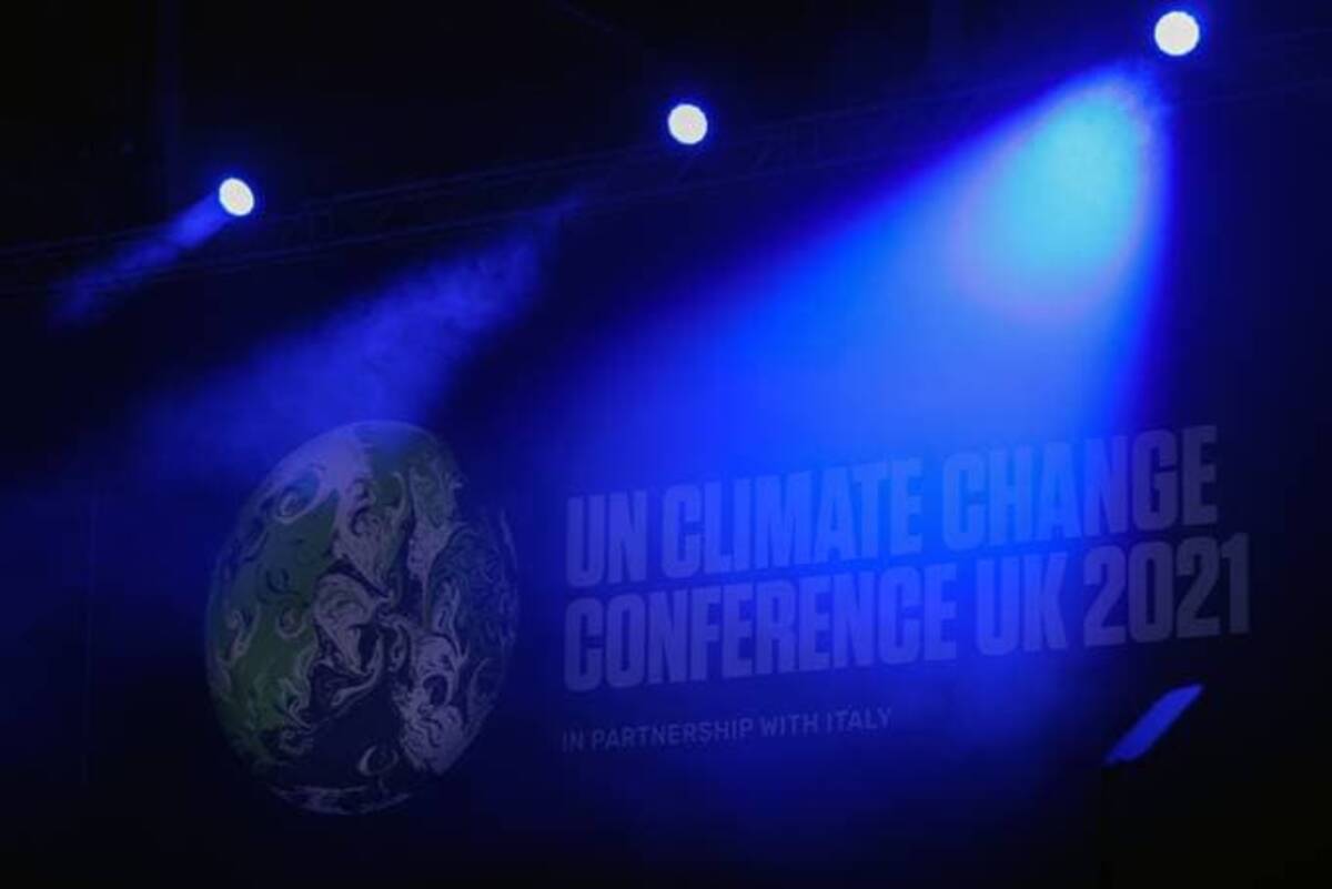 A view of the stage during the Opening Ceremonies of the U.N. Climate Change Conference in Glasgow, Scotland. (Emily Macinnes/Pool/EPA-EFE/Shutterstock)&nbsp;