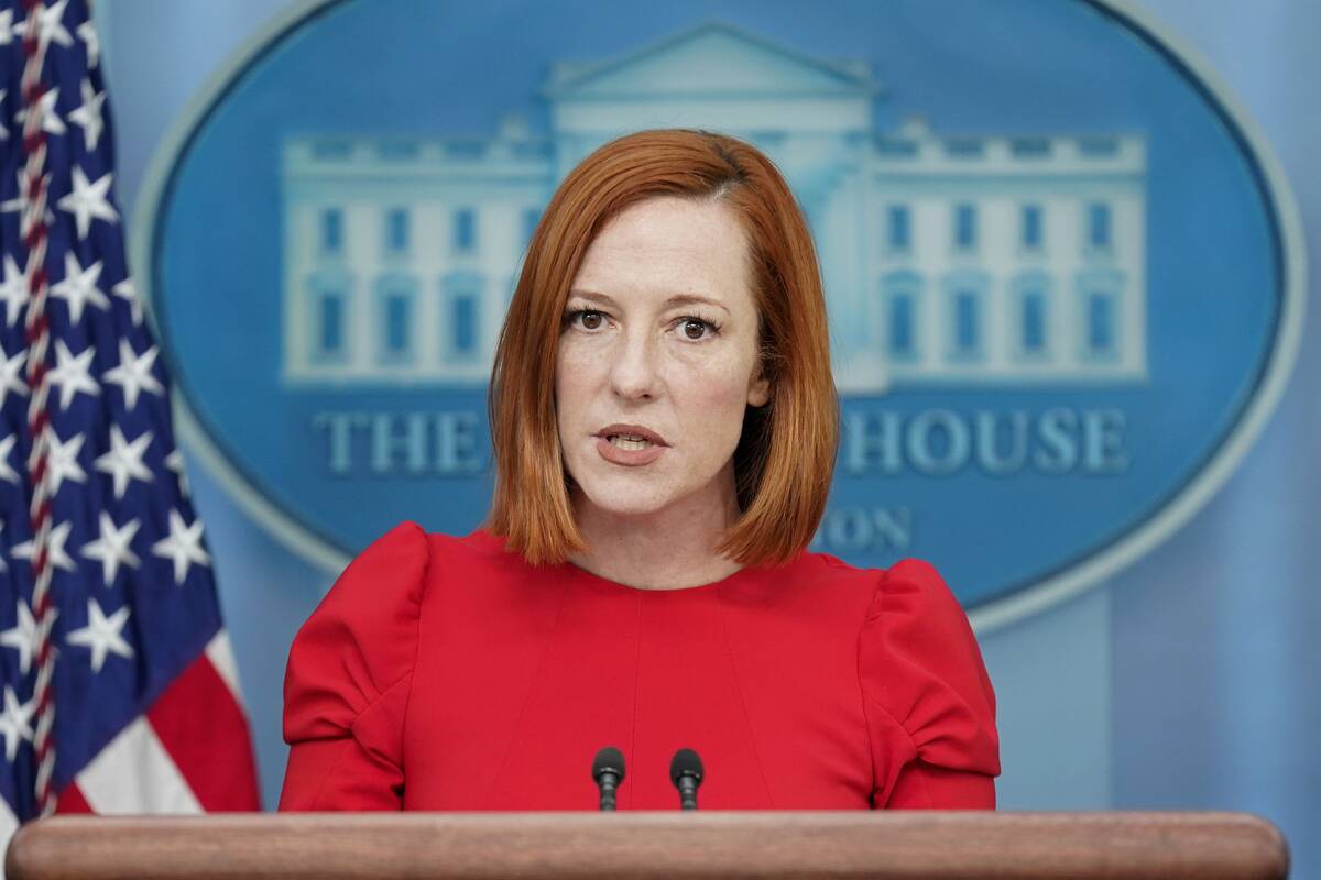 White House press secretary Jen Psaki during a briefing March 3. (Patrick Semansky/AP)