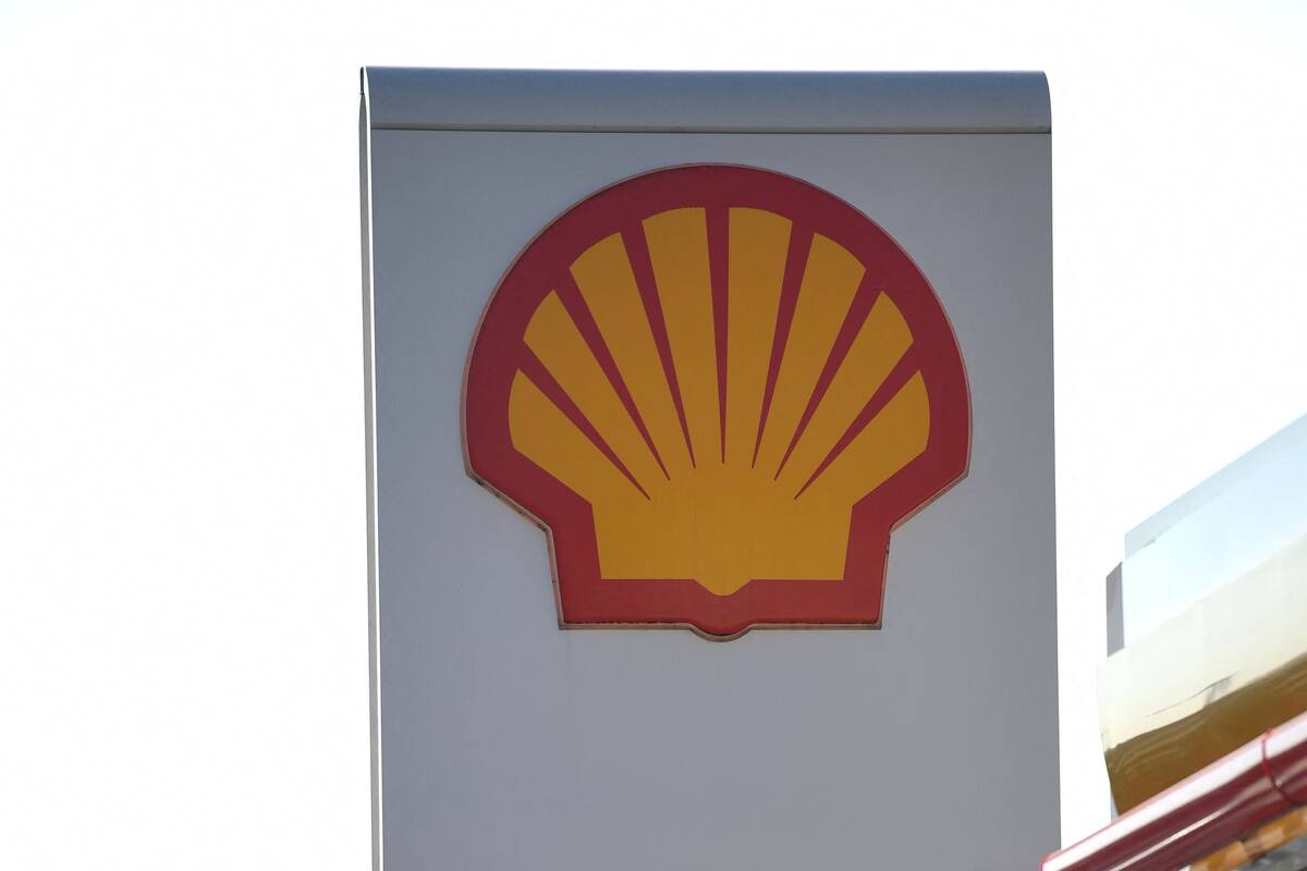 Shell's logo is pictured at a Shell gas station in Manchester, England, on March 8. (Oli Scarff/AFP via Getty Images)