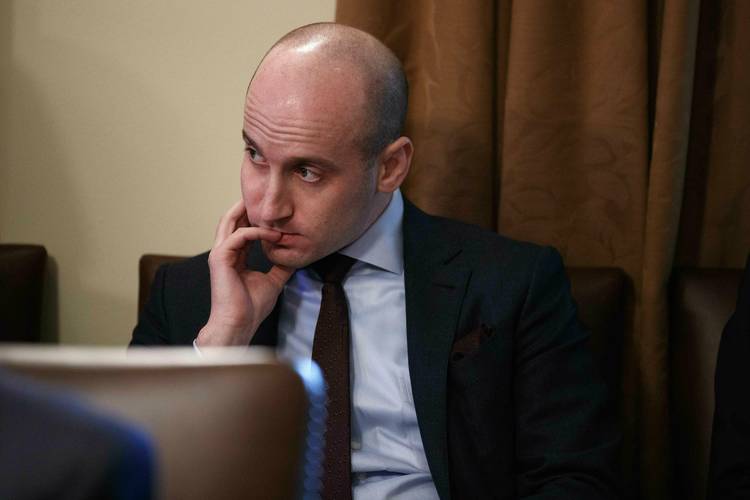 White House senior adviser Stephen Miller listens as Trump speaks during a Cabinet meeting at the White House. (Evan Vucci/AP)  