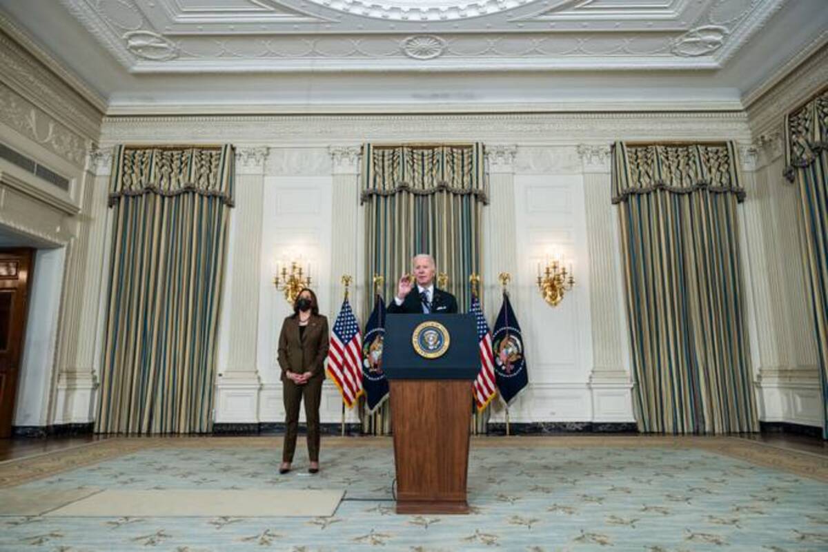 President Biden speaks to the media about the passage of the $1.2 trillion bipartisan infrastructure bill on Nov. 6. (Jim Lo Scalzo/EPA-EFE/Shutterstock)