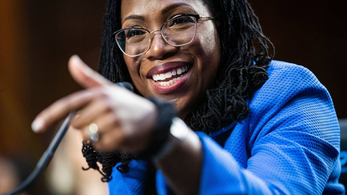 Supreme Court nominee Ketanji Brown Jackson testifies at a confirmation hearing before the Senate Judiciary Committee on March 23. (Jabin Botsford/The Washington Post)