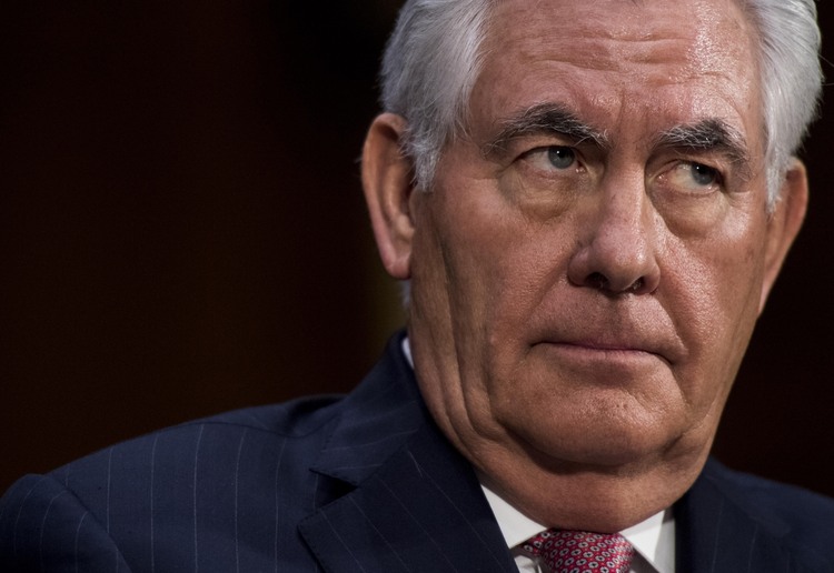 Rex Tillerson testifies yesterday before the Senate Committee on Foreign Relations. (Photo by Melina Mara/The Washington Post)</p>  