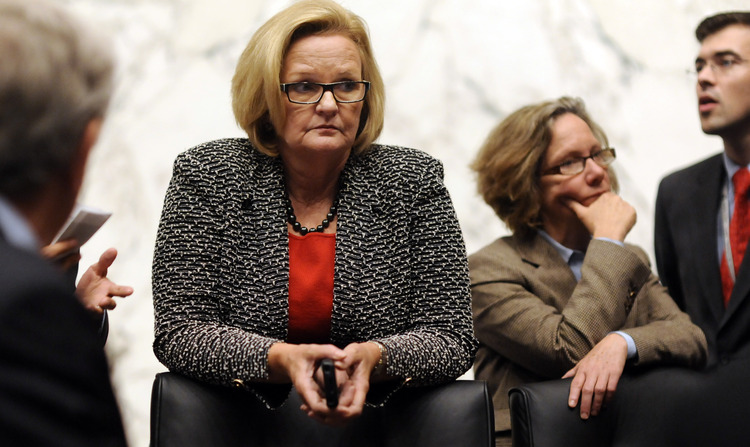 Claire McCaskill&nbsp;is much more likely to lose in 2018 if Clinton wins in November.&nbsp;(Melina Mara/The Washington Post)</p>  