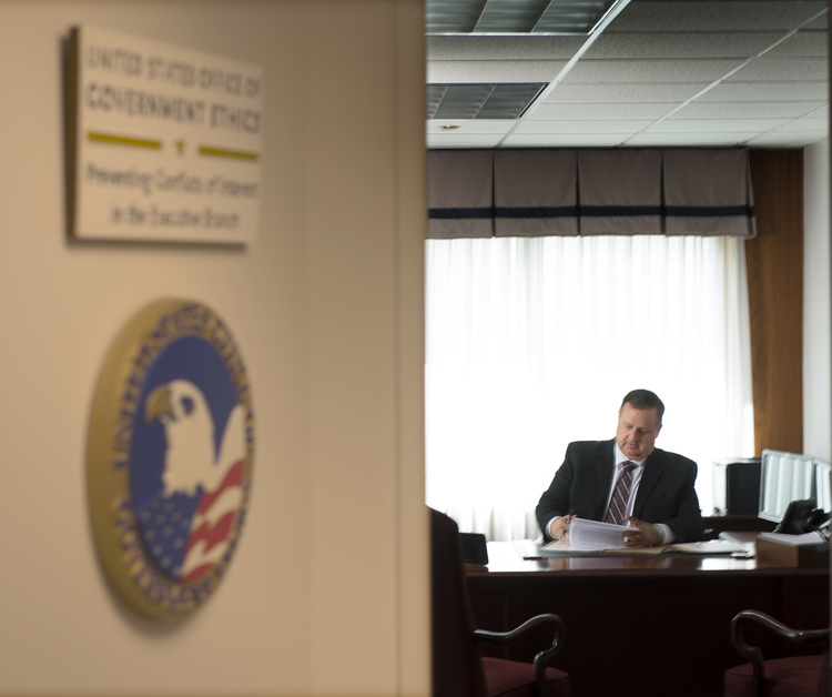 Walter Shaub is stepping down as director of the United States Office of Government Ethics. (Linda Davidson/The Washington Post)  