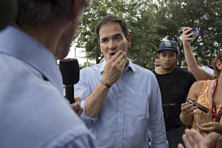 Marco Rubio in Orlando on Sunday&nbsp;(Photo by Melissa Lyttle/For The Washington Post)</p>  