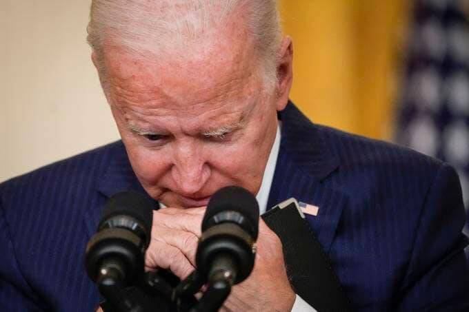 President Biden speaks about the escalating situation in Afghanistan from the East Room of the White House. (Drew Angerer/Getty Images)