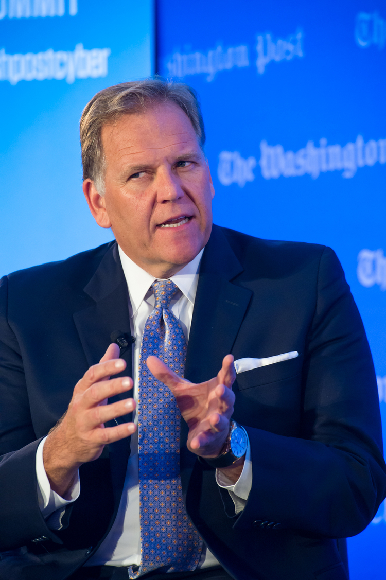 Mike Rogers is interviewed at a Washington Post event. (Kate Patterson for The Washington Post)</p>  