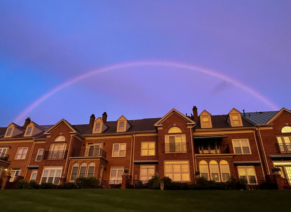 Morning rainbow in Old Town Alexandria on Wednesday.