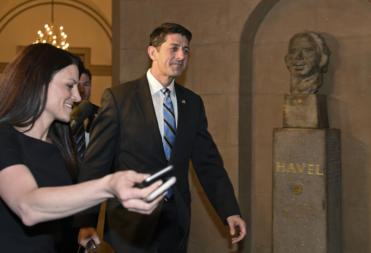 Paul Ryan in the Capitol yesterday&nbsp;(AP Photo/Susan Walsh)</p>  