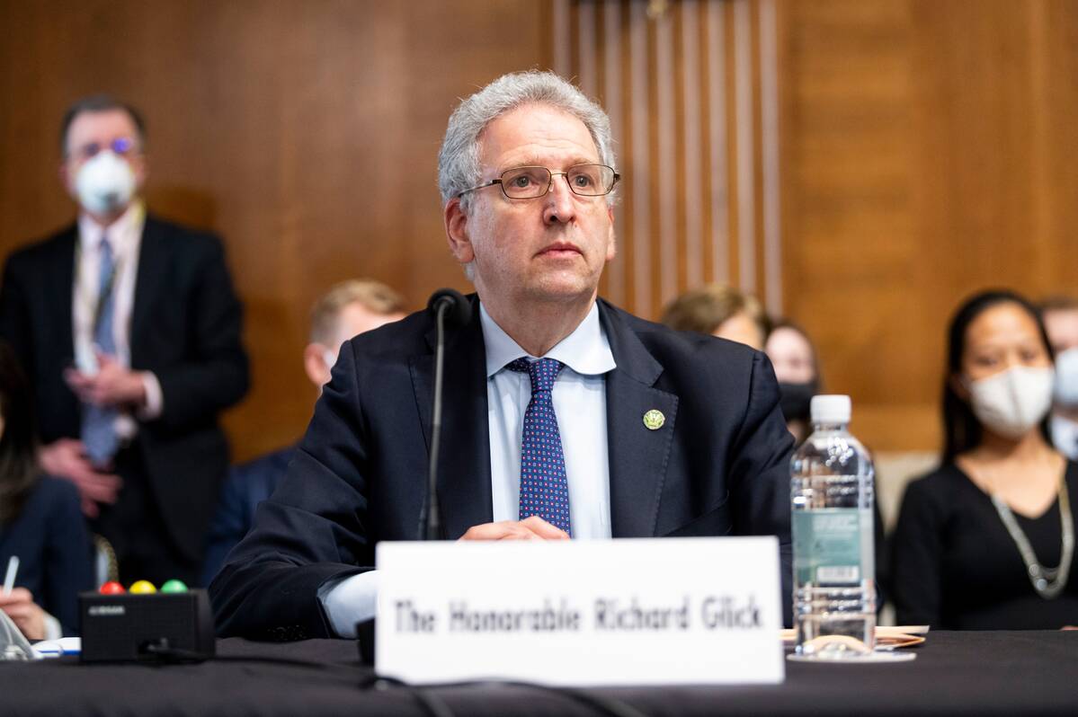 Richard Glick, chairman of the Federal Energy Regulatory Commission, testifies on Capitol Hill. (Bill Clark/CQ-Roll Call/Getty Images)