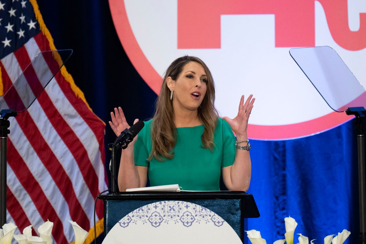 Republican National Committee Chairwoman Ronna McDaniel speaks at a meeting in Dana Point, Calif., on Jan. 27. (Jae C. Hong/AP)