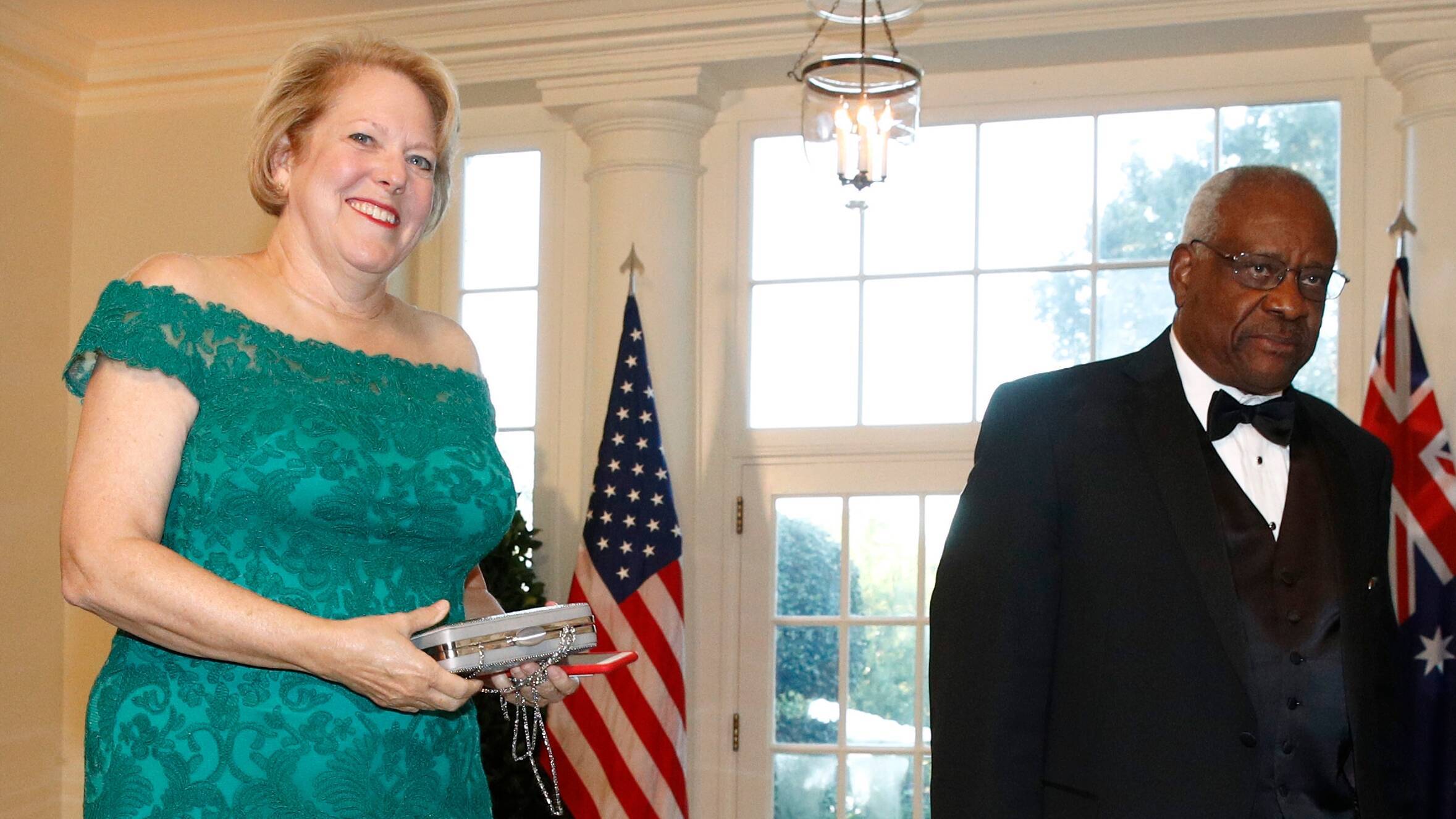 Ginni Thomas and Justice Clarence Thomas in 2019. (Patrick Semansky/AP)
