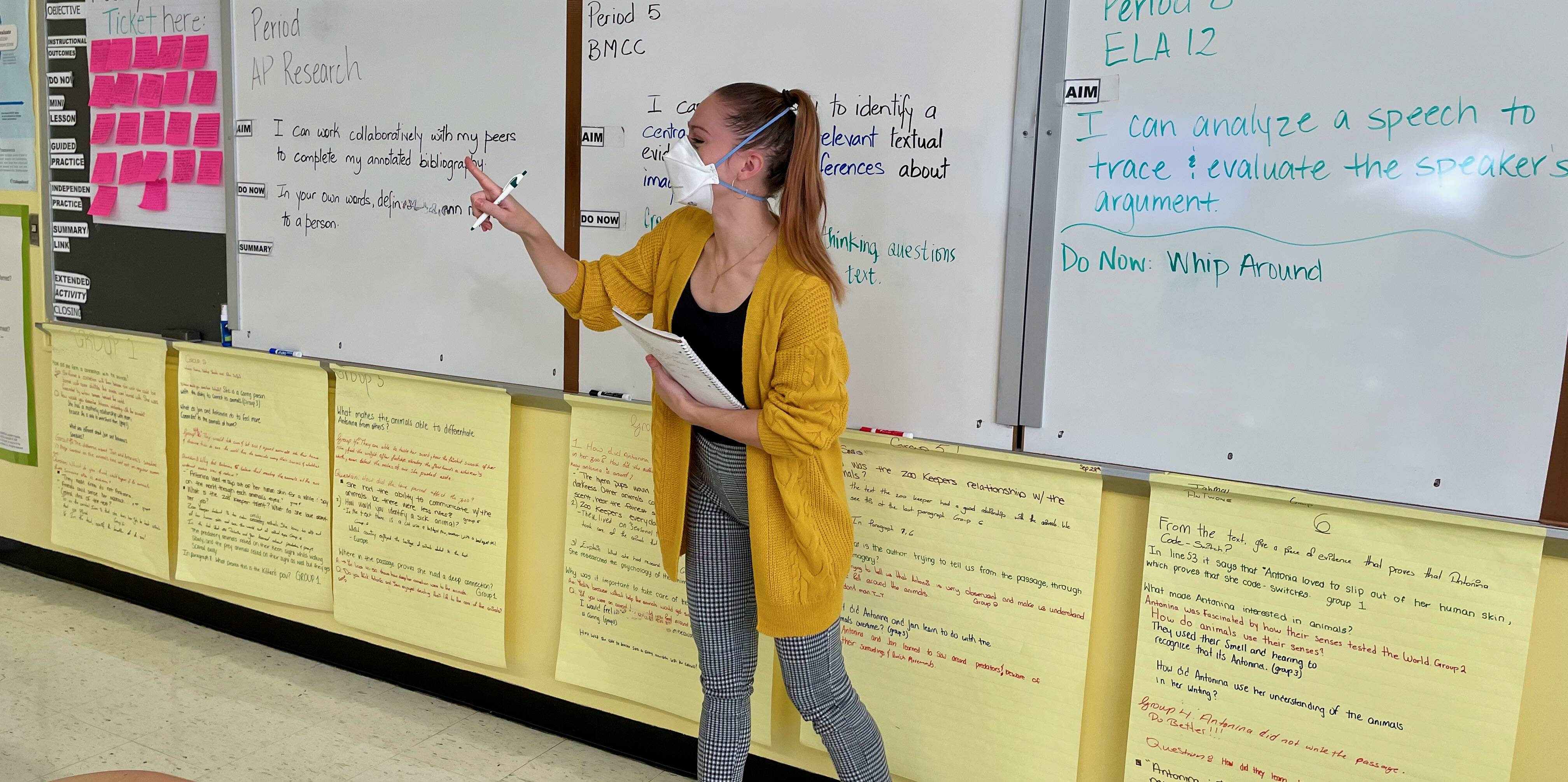Madeline Charles student teaching in New York. (Photo by Gabriela Figueroa)