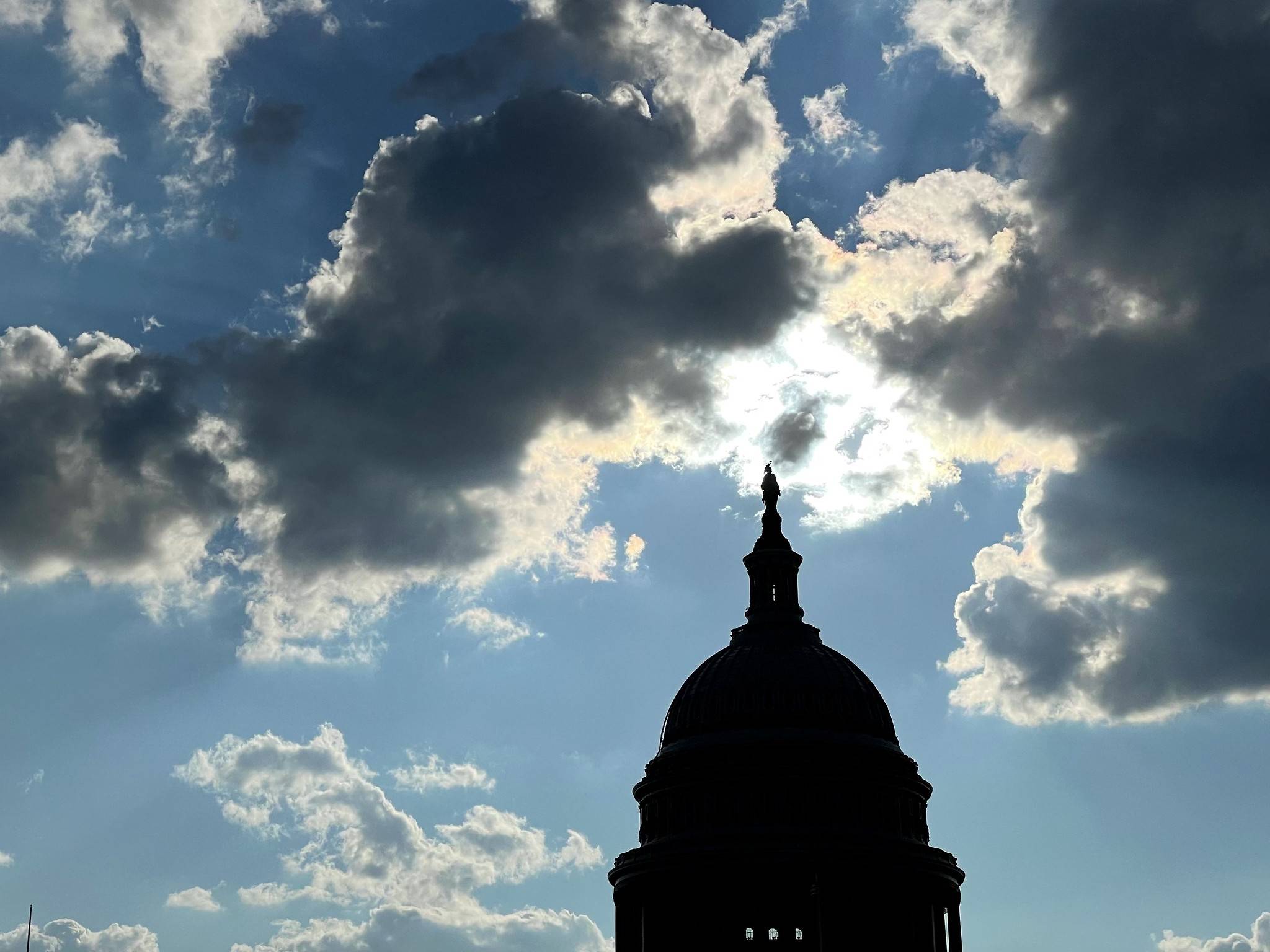 A mix of clouds and sun over the U.S. Capitol on Monday. (Brian Moulton/Flickr)
