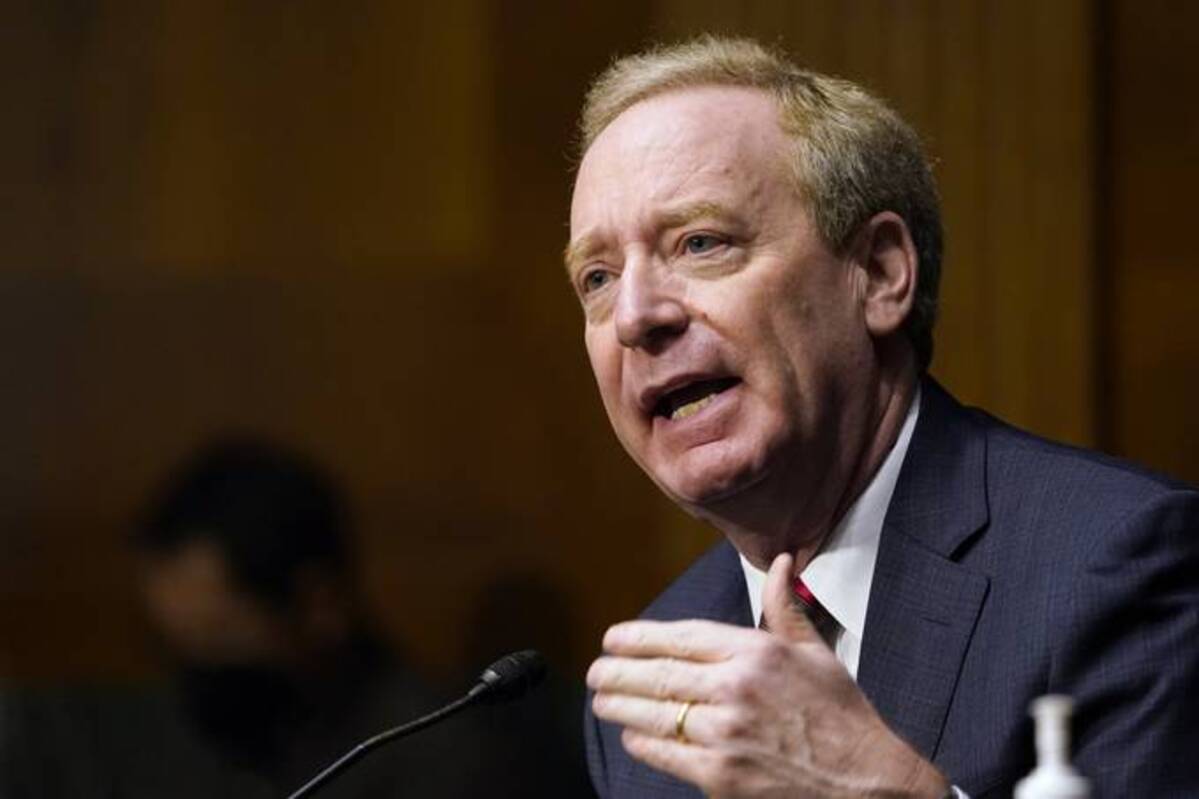 Microsoft executives like President Brad Smith are meeting with lawmakers and think tanks. (Susan Walsh/AP)