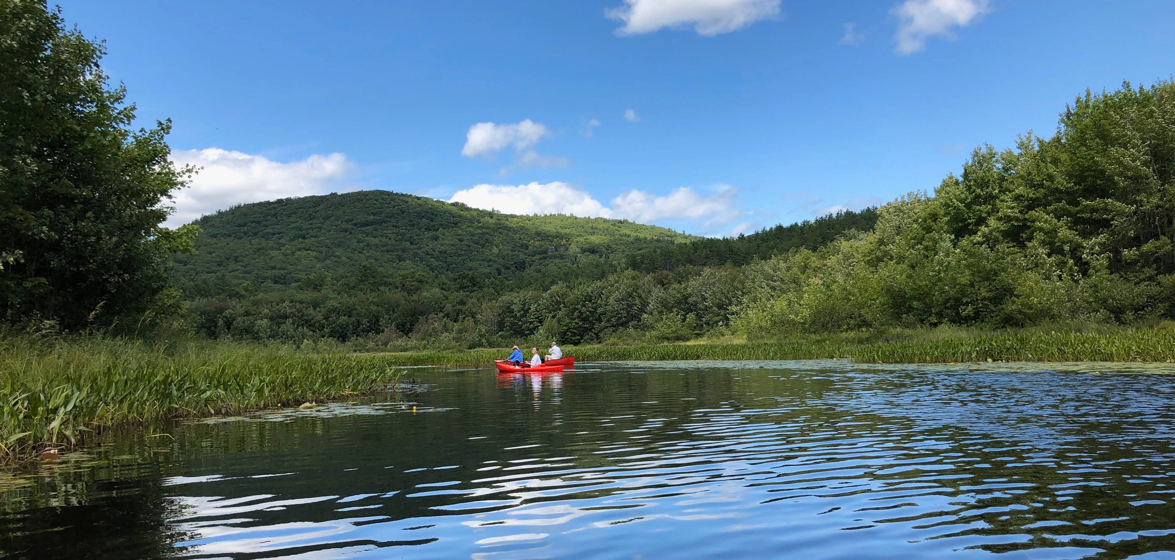 A trio of Charleses boating in Andover, N.H. (File photo by Ron Charles/The Washington Post)
