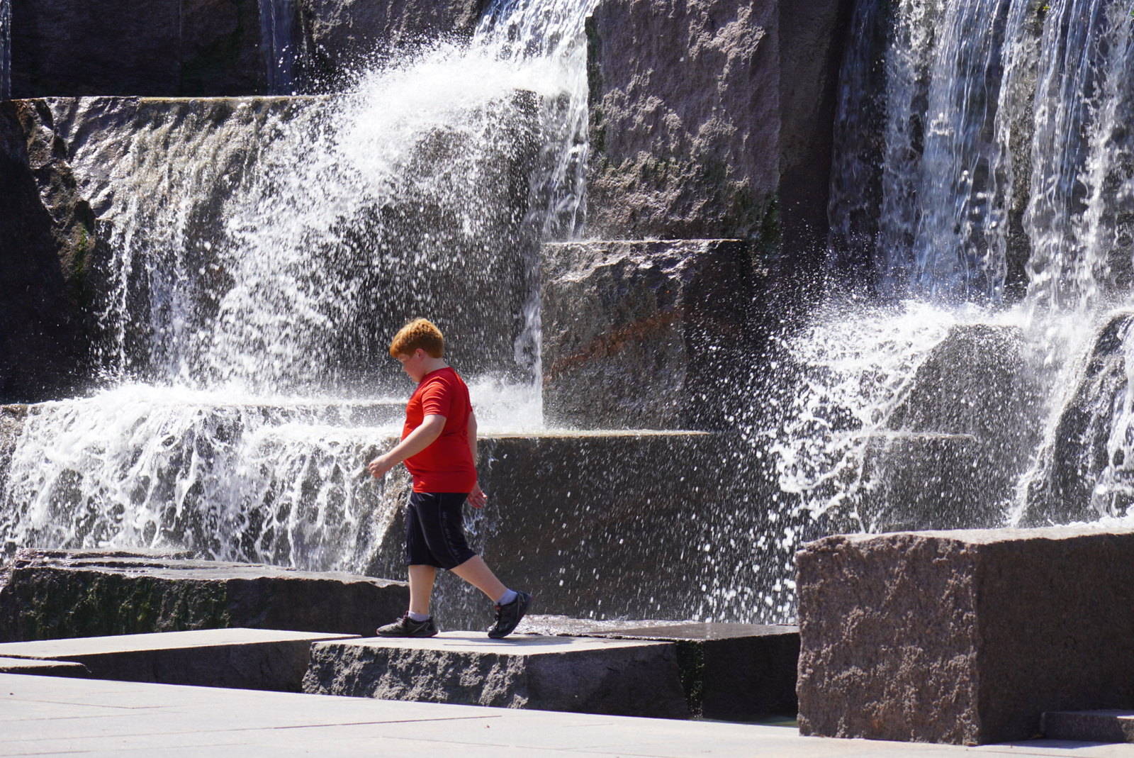 Sunshine at the FDR Memorial on Sunday.