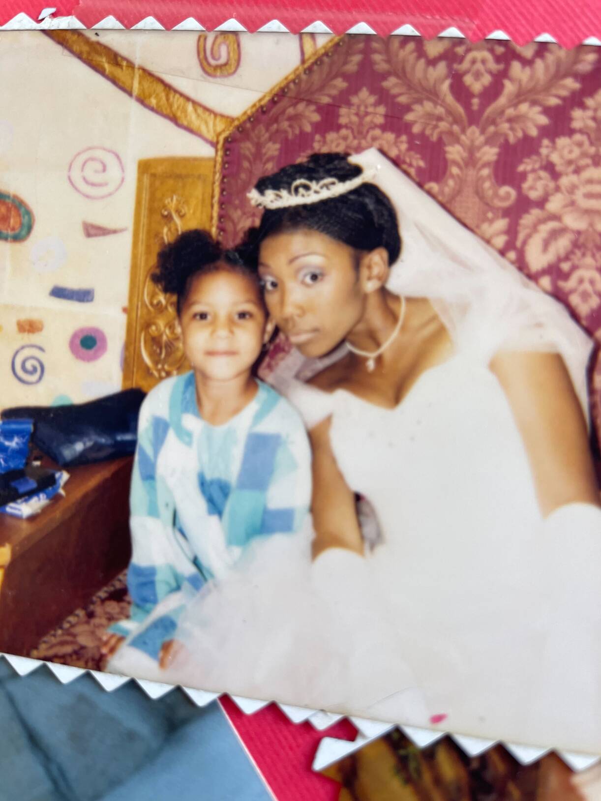 Carla's daughter, Camirin, poses with singer-actress Brandy Norwood on the set of the 1997 film 