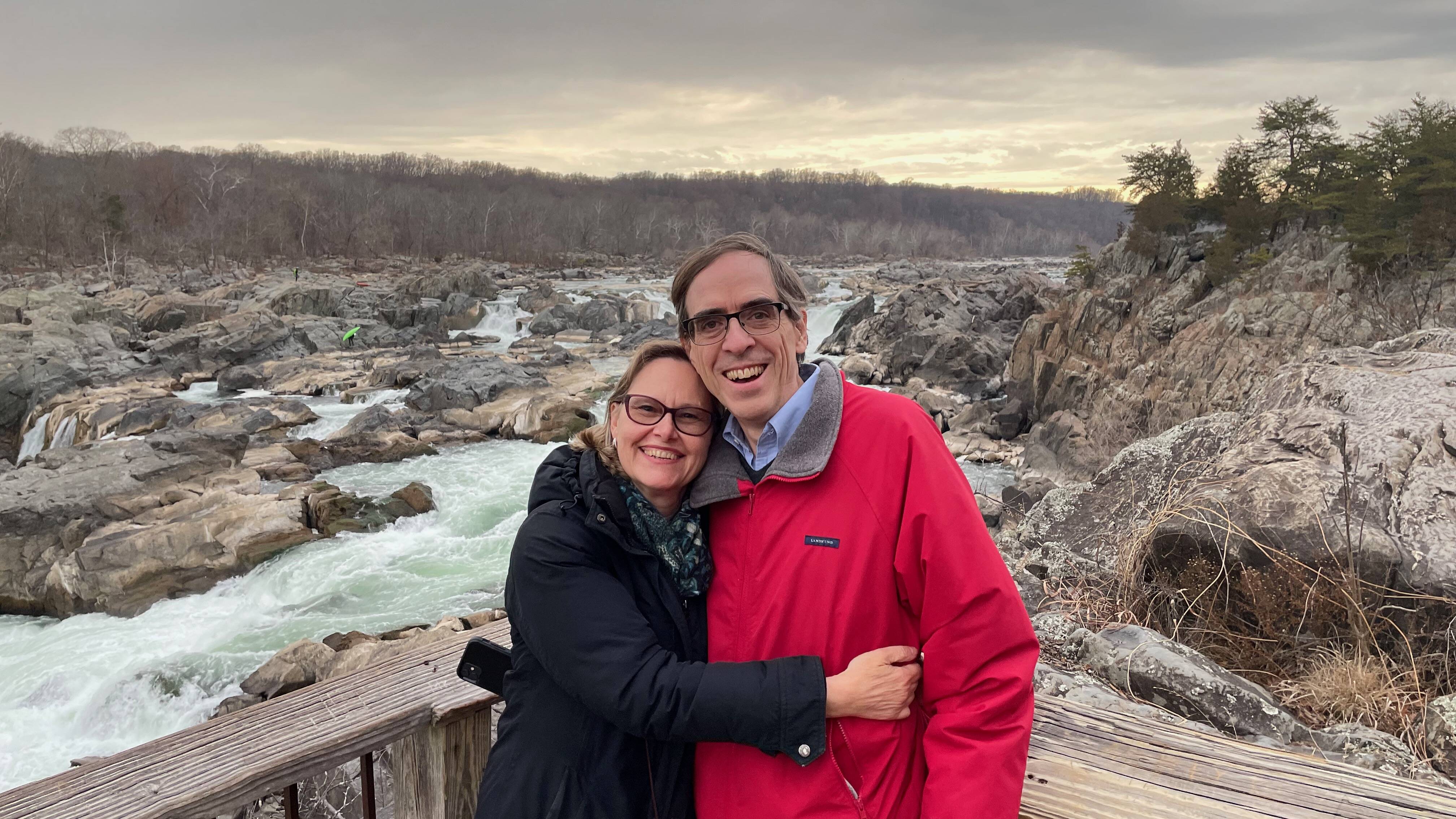 Dawn and Ron Charles on their wedding anniversary at Great Falls in the C &amp; O Canal National Historic Park in Potomac, Md. (Photo by Madeline Charles)
