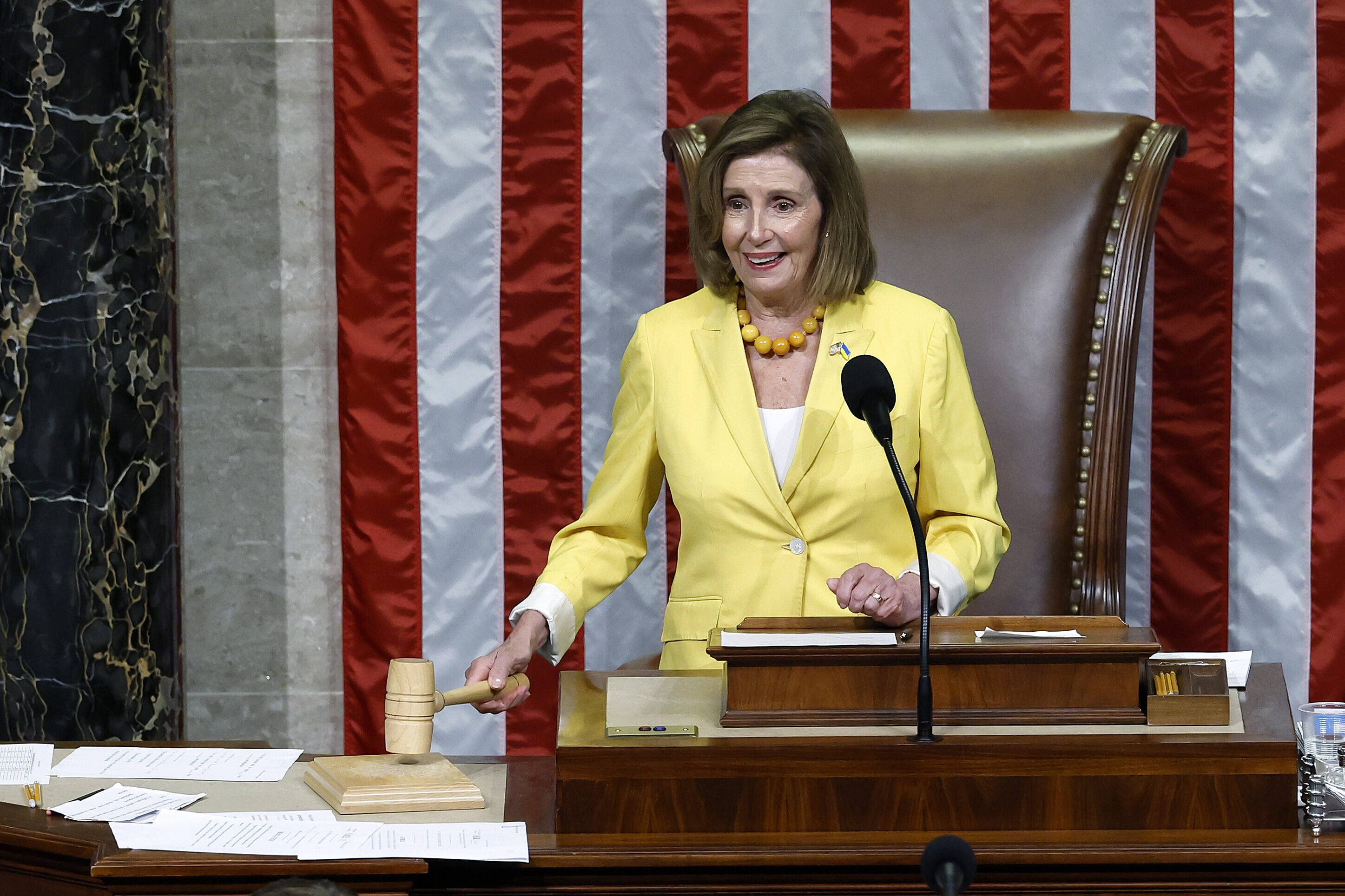 House Speaker Nancy Pelosi (D-Calif.) with the gavel. (Chip Somodevilla/Getty Images)