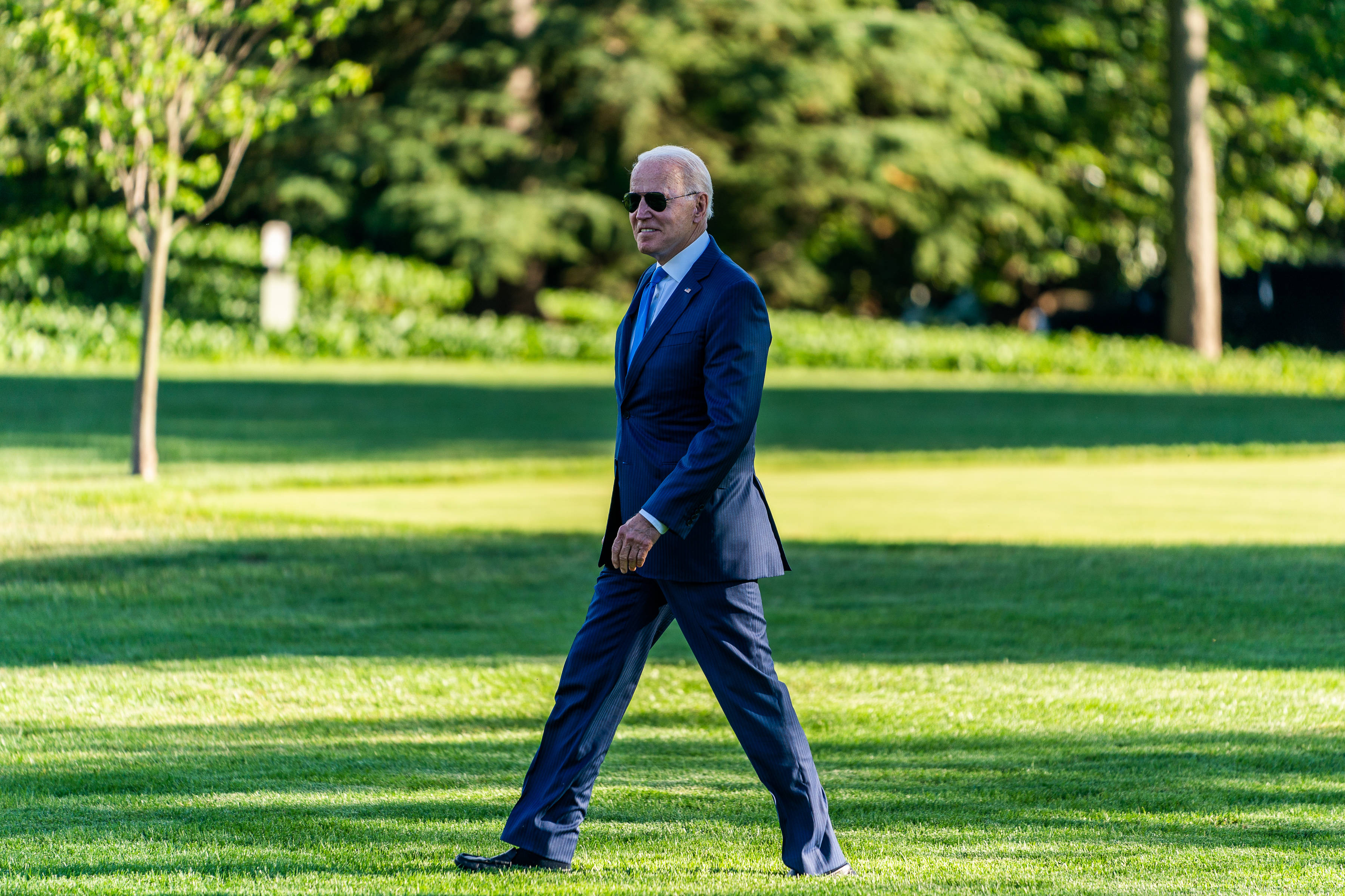President Biden outside the White House on Friday. (Demetrius Freeman/The Washington Post)