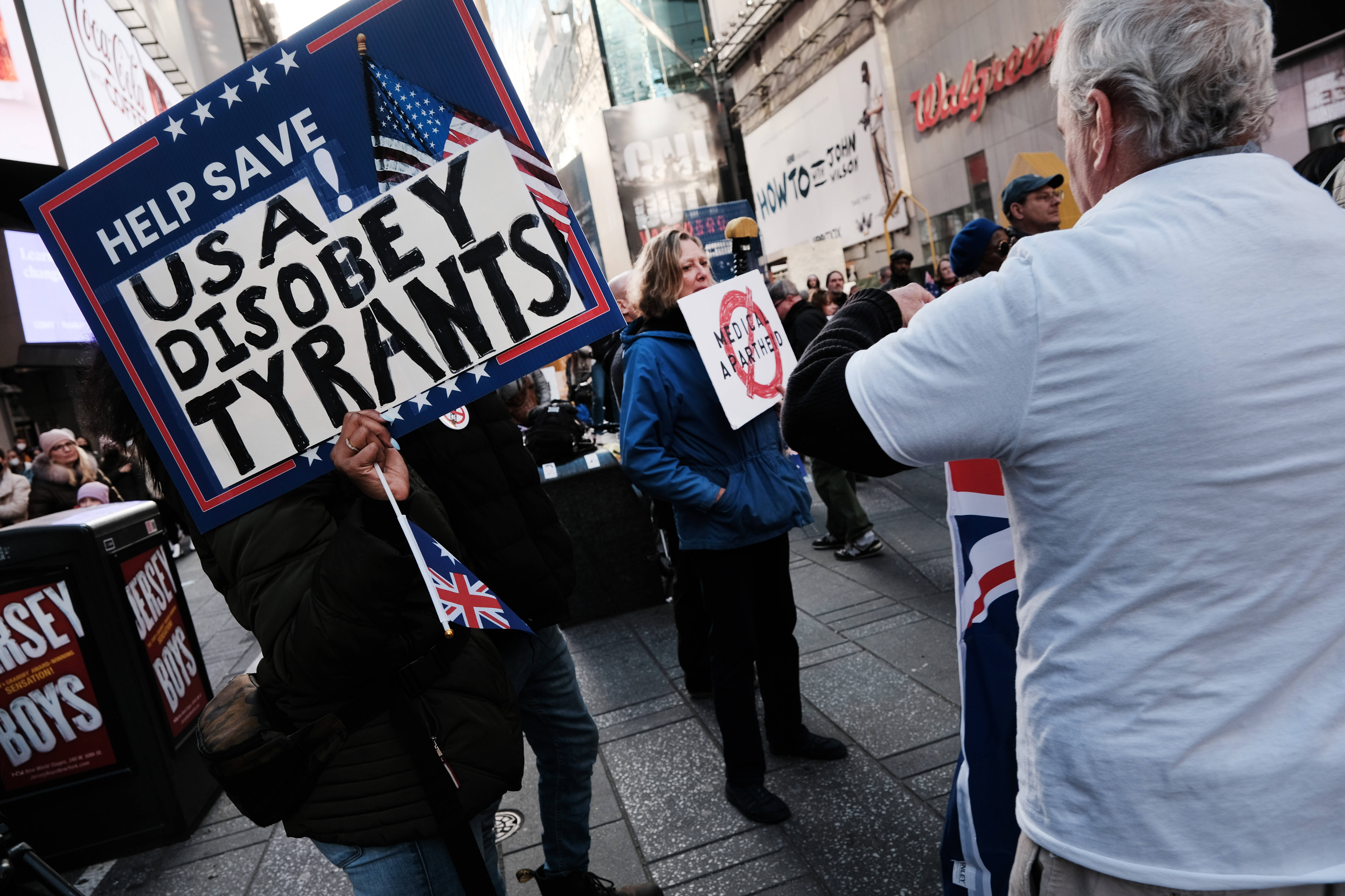 An anti-vaccine rally in New York City in December. (Spencer Platt/Getty Images)