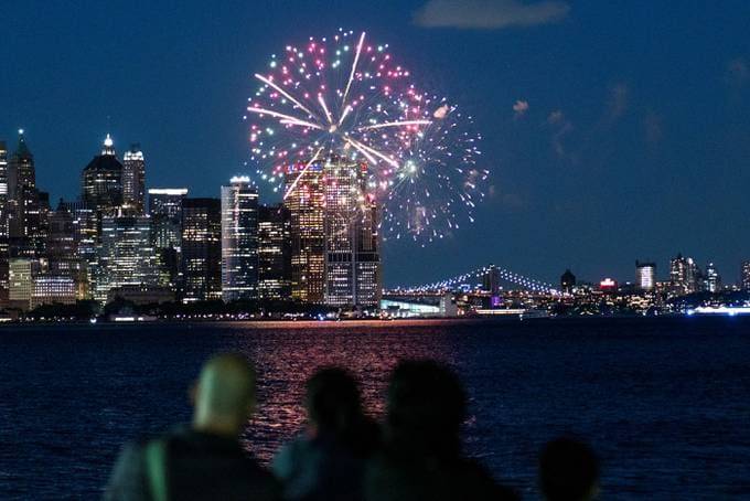 New York State celebrates reaching a 70 percent coronavirus vaccination threshold with fireworks. (Eduardo Munoz/Reuters)
