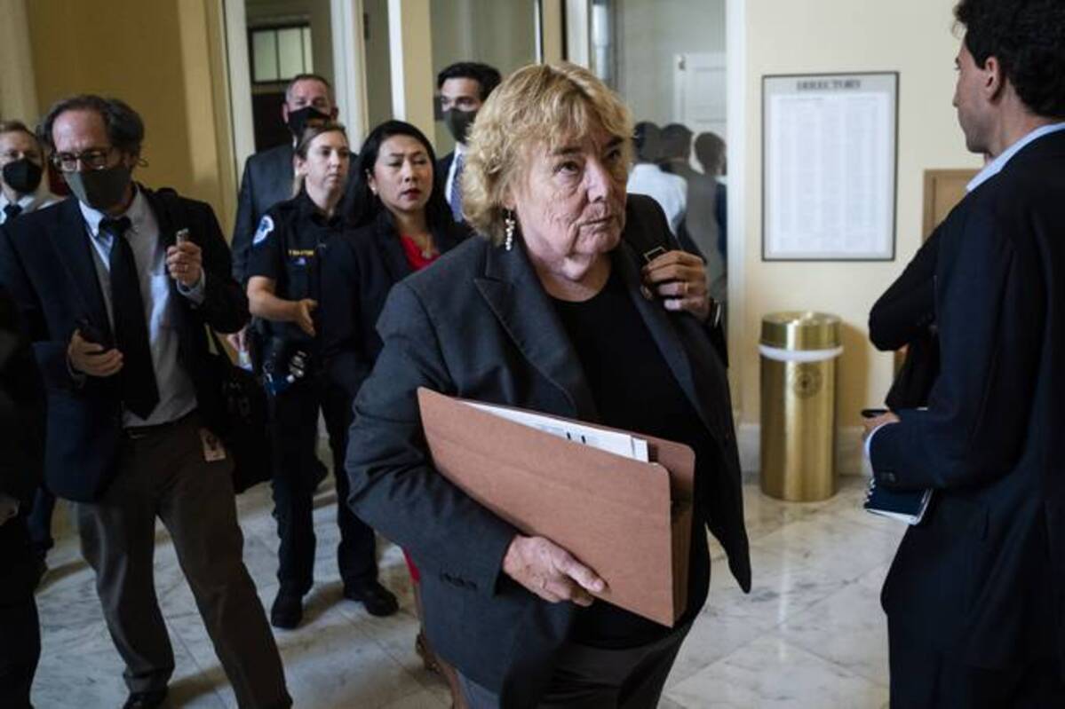 Rep. Zoe Lofgren, D-Calif., departs with other members of the House select committee on the January 6th attack after their first hearing with Capitol Hill police witnesses on Capitol Hill on Tuesday, July 27, 2021 in Washington, DC. (Photo by Jabin Botsford/The Washington Post)