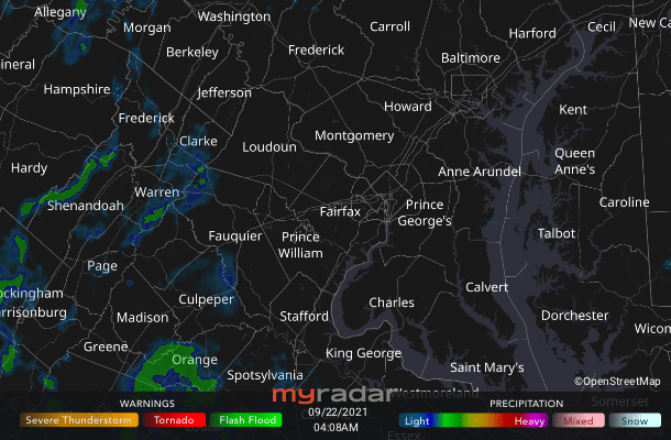 Radar courtesy MyRadar | © OpenStreetMap contributors