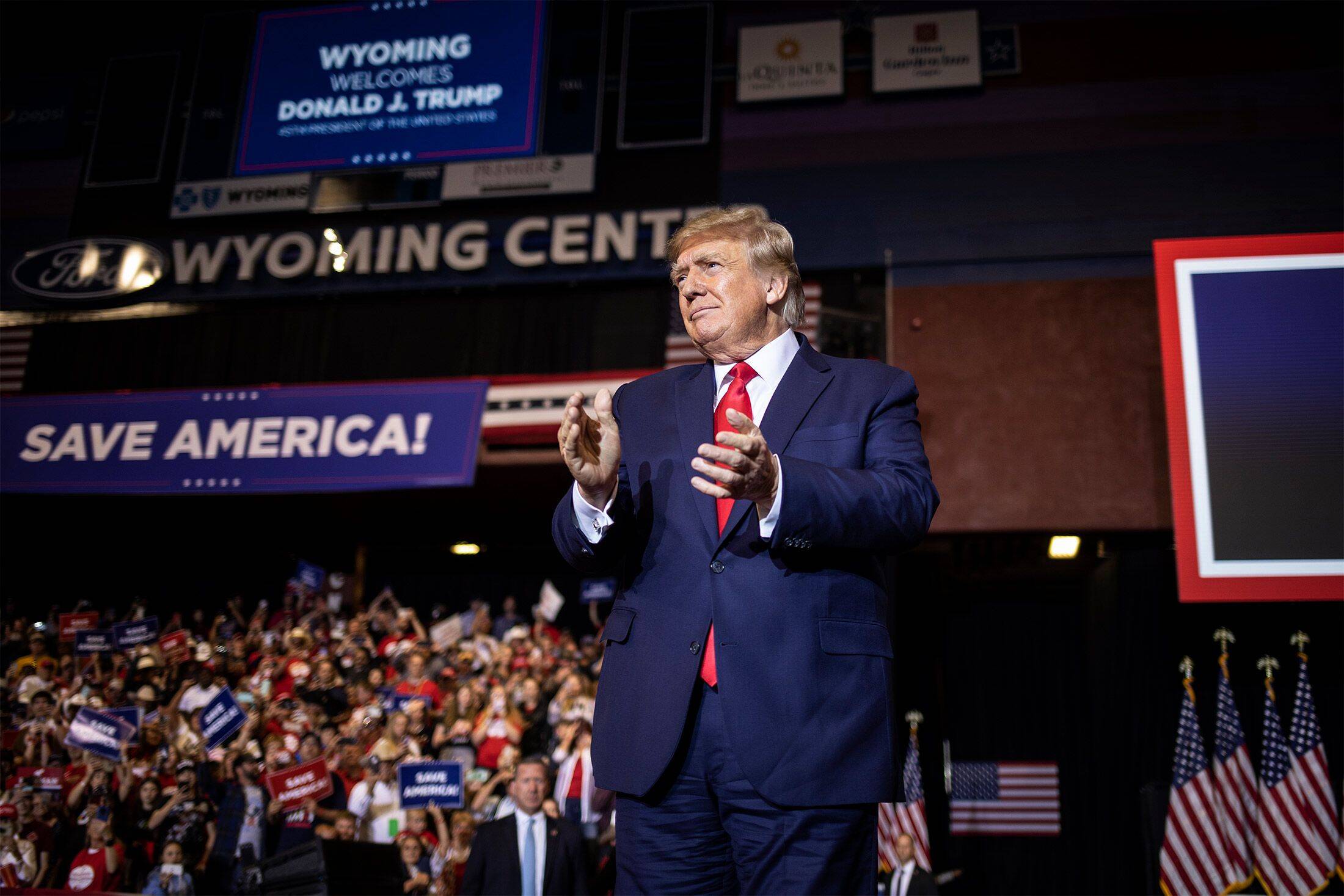Donald Trump at a May rally in Wyoming. (Chet Strange/Getty Images)
