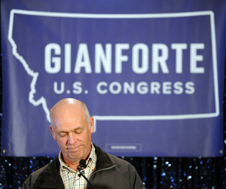 Greg Gianforte&nbsp;celebrates his victory in the Montana special election last month. (Reuters/Colter Peterson)</p>  