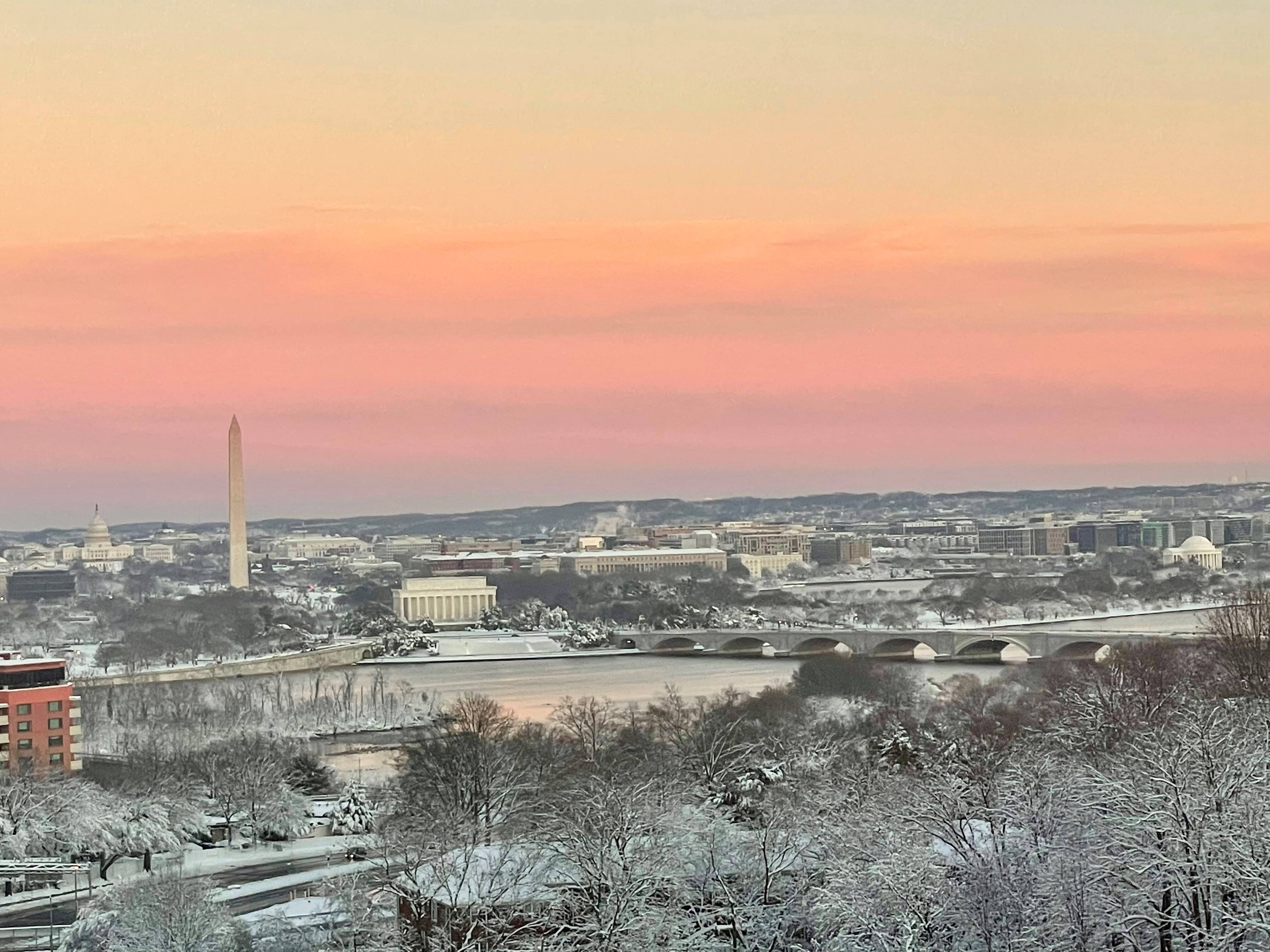 The view of the District from Rosslyn on Monday around sunset. (Pearl Poznaniak)