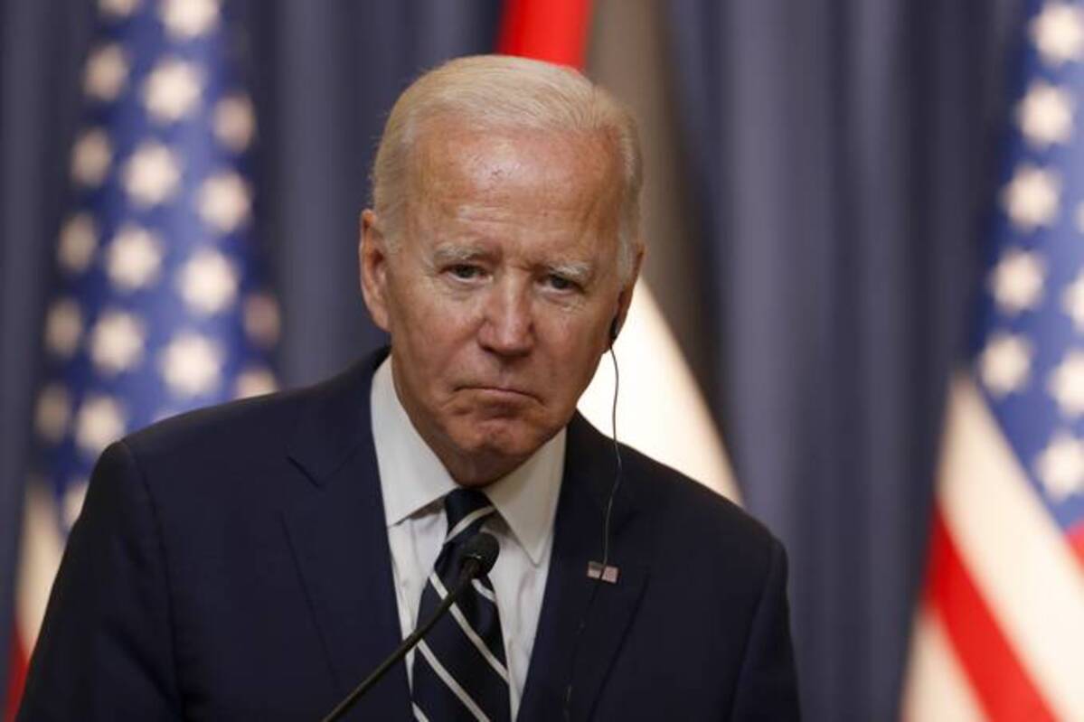 President Biden speaks during a joint press conference with the Palestinian President Mahmoud Abbas, after their meeting in the West Bank city of Bethlehem on Friday. Mandatory Credit: Photo by ATEF SAFADI/EPA-EFE/Shutterstock&nbsp;