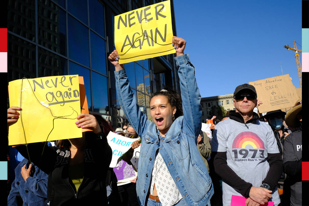 Protesters rally in San Francisco on May 3 following the leaked Supreme Court opinion draft. (Marlena Sloss for The Washington Post)