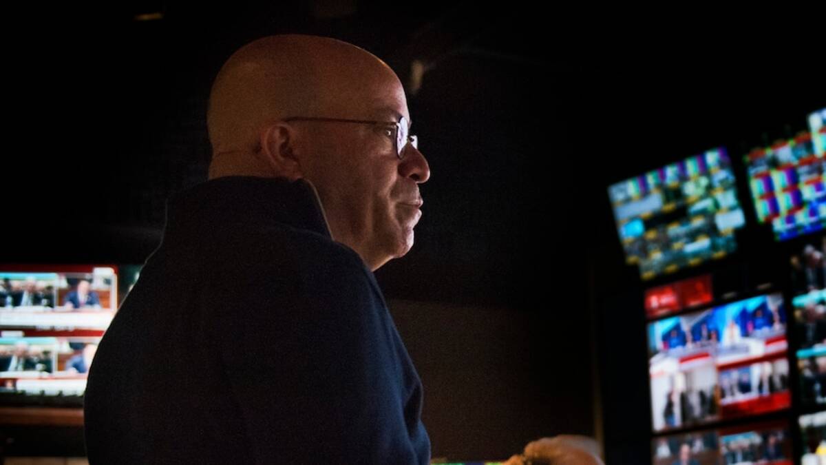 CNN President Jeff Zucker sits in the network control room during the Mueller hearings, on July, 22, 2019, in Washington, DC. (Bill O'Leary/The Washington Post)