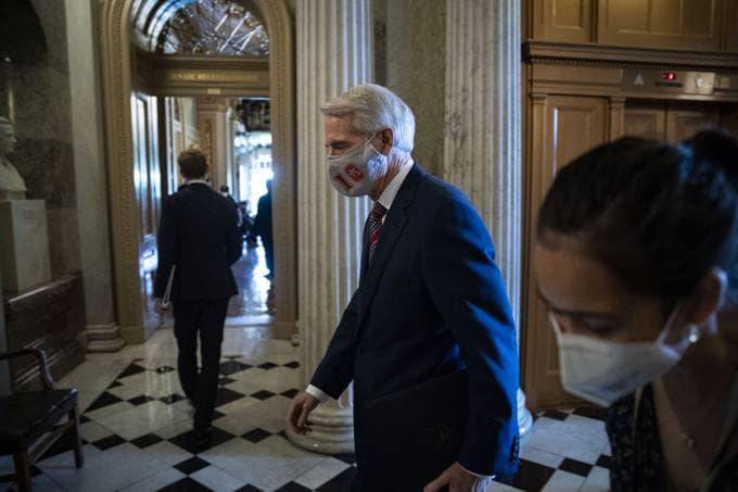 Sen. Rob Portman (R-Ohio) was a key broker of the bipartisan infrastructure deal that would be a milestone for President Biden's economic agenda. (Photo by Al Drago/Bloomberg)