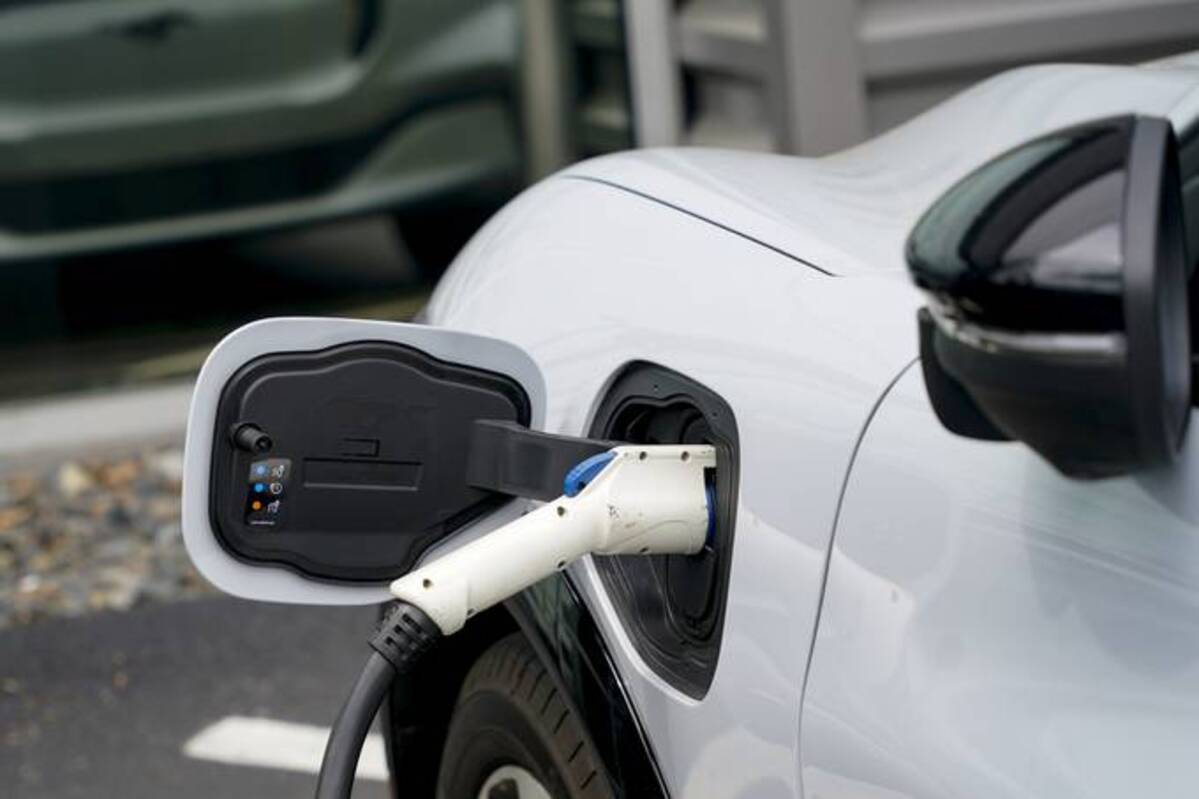 A Mustang charges at a Ford dealership in Wexford, Pa. (Keith Srakocic/AP)